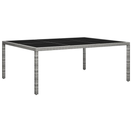 Mesa de comedor de jardín ratán sintético gris 200x150x74 cm