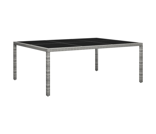 Mesa de comedor de jardín ratán sintético gris 200x150x74 cm