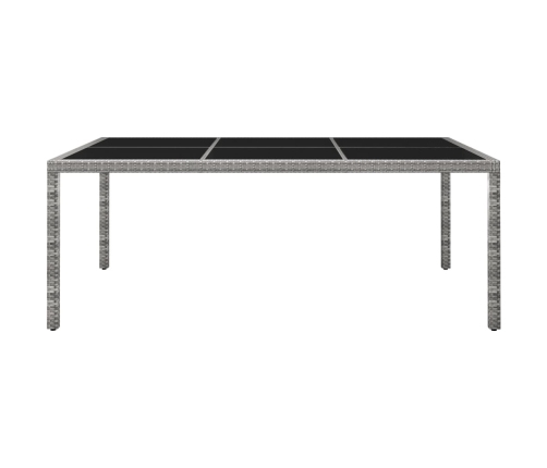 Mesa de comedor de jardín ratán sintético gris 200x150x74 cm