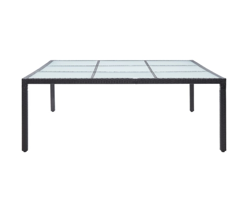 Mesa de comedor de jardín ratán sintético negro 200x200x74 cm