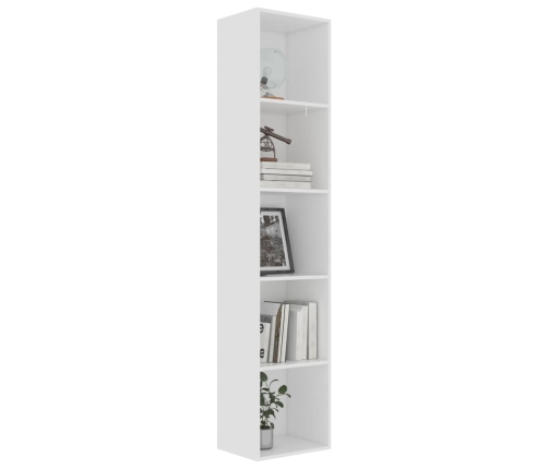 Estantería librería madera contrachapada blanco 40x30x189 cm