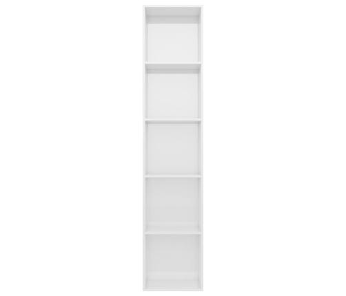 vidaXL Estantería madera contrachapada blanco brillante 40x30x189 cm