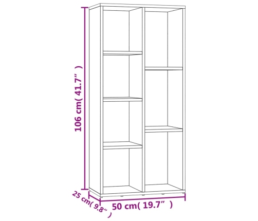 vidaXL Estantería de madera de ingeniería gris 50x25x106 cm