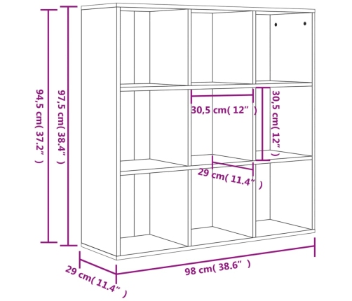 Estantería madera de ingeniería roble Sonoma 98x29x97,5 cm