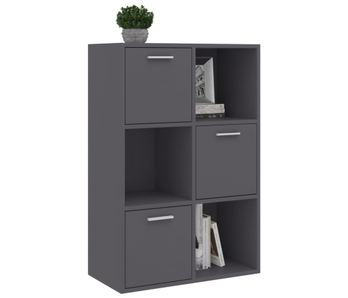 Armario almacenamiento madera contrachapada gris 60x29,5x90 cm