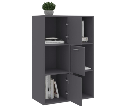 Armario almacenamiento madera contrachapada gris 60x29,5x90 cm