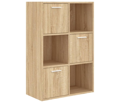 Armario almacenamiento madera contrachapada roble 60x29,5x90 cm