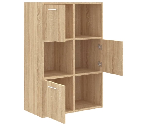 Armario almacenamiento madera contrachapada roble 60x29,5x90 cm