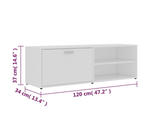 Mueble para TV madera contrachapada blanco 120x34x37 cm