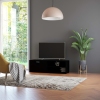 Mueble de TV madera contrachapada negra 120x34x37 cm