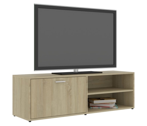 Mueble de TV madera contrachapada color roble 120x34x37 cm