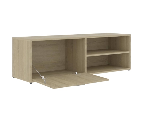 Mueble de TV madera contrachapada color roble 120x34x37 cm