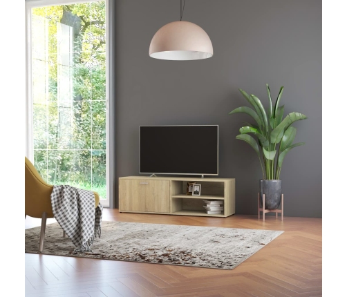 Mueble de TV madera contrachapada color roble 120x34x37 cm