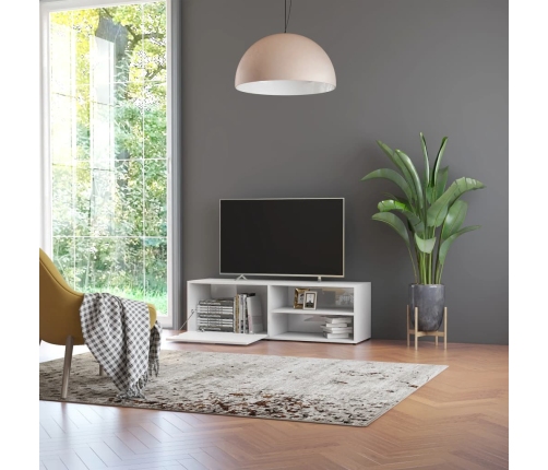 Mueble TV madera contrachapada blanco brillante 120x34x37 cm