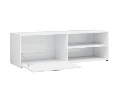 Mueble TV madera contrachapada blanco brillante 120x34x37 cm