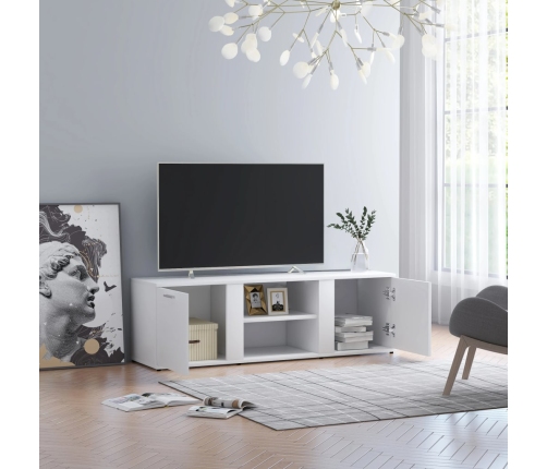 Mueble de TV madera contrachapada blanco 120x34x37 cm