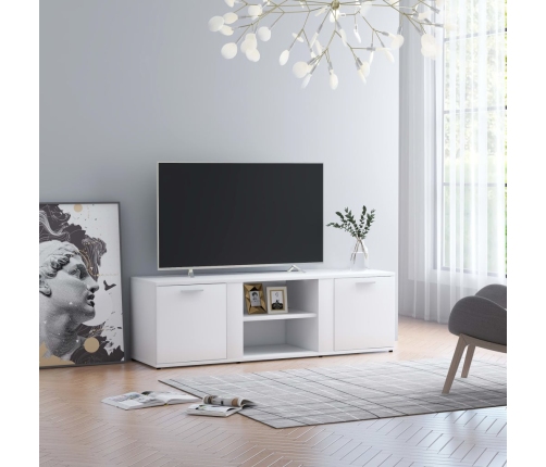 Mueble de TV madera contrachapada blanco 120x34x37 cm