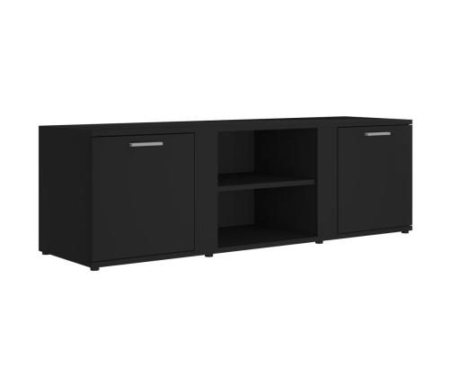 Mueble de TV madera contrachapada negra 120x34x37 cm