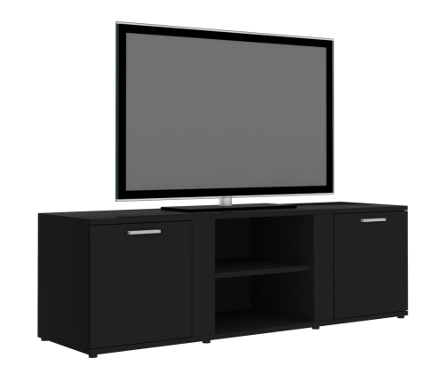 Mueble de TV madera contrachapada negra 120x34x37 cm