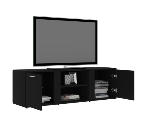 Mueble de TV madera contrachapada negra 120x34x37 cm