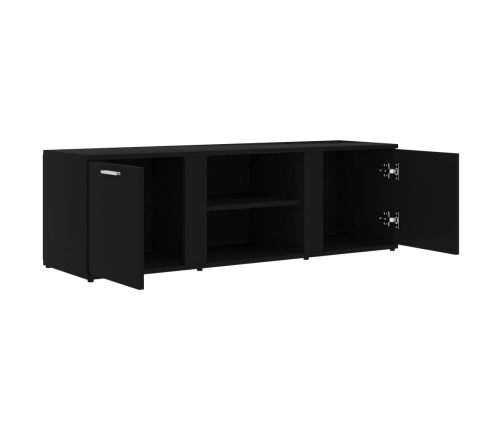 Mueble de TV madera contrachapada negra 120x34x37 cm