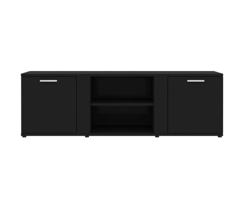 Mueble de TV madera contrachapada negra 120x34x37 cm