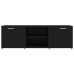 Mueble de TV madera contrachapada negra 120x34x37 cm