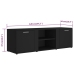 Mueble de TV madera contrachapada negra 120x34x37 cm