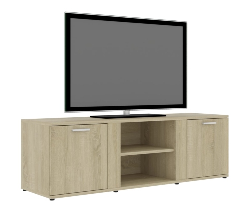 Mueble de TV madera contrachapada color roble 120x34x37 cm