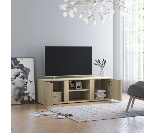 Mueble de TV madera contrachapada color roble 120x34x37 cm