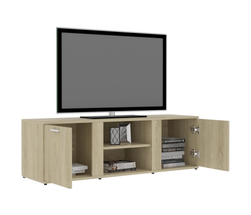 Mueble de TV madera contrachapada color roble 120x34x37 cm