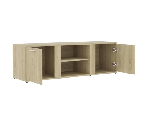 Mueble de TV madera contrachapada color roble 120x34x37 cm