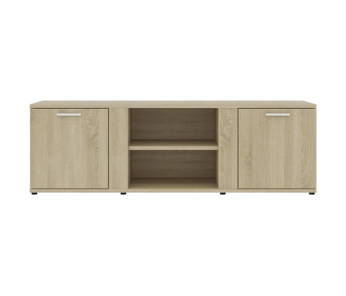 Mueble de TV madera contrachapada color roble 120x34x37 cm