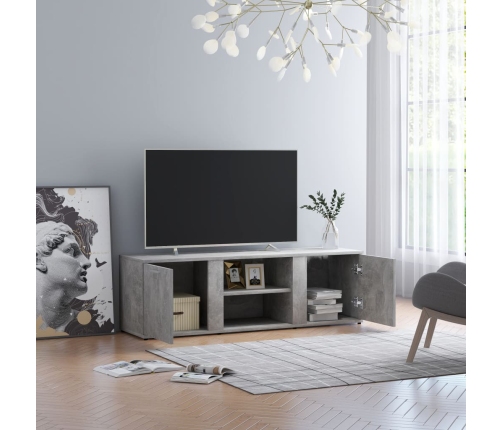 Mueble de TV madera contrachapada gris hormigón 120x34x37 cm