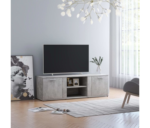 vidaXL Mueble de TV madera contrachapada gris hormigón 120x34x37 cm