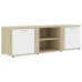 vidaXL Mueble de TV madera contrachapada blanco y roble 120x34x37 cm