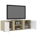 vidaXL Mueble de TV madera contrachapada blanco y roble 120x34x37 cm