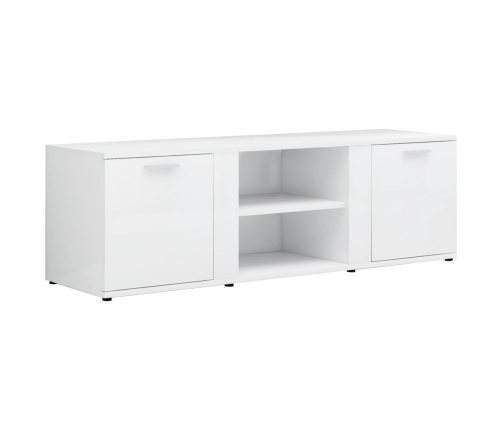 Mueble TV madera contrachapada blanco brillante 120x34x37 cm