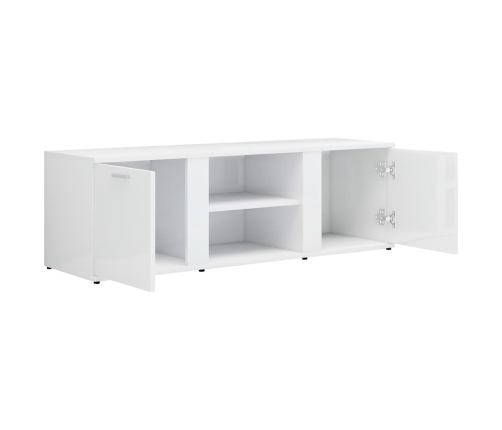 Mueble TV madera contrachapada blanco brillante 120x34x37 cm