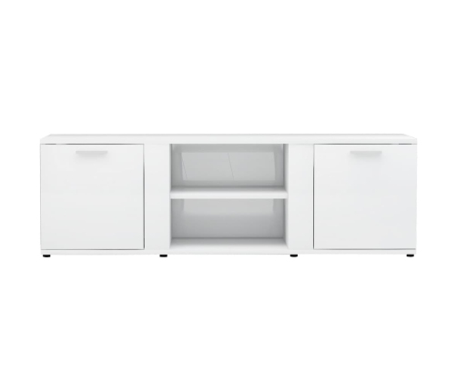 Mueble TV madera contrachapada blanco brillante 120x34x37 cm