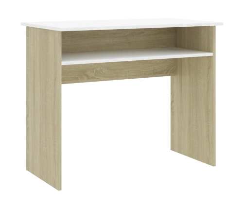 Escritorio madera contrachapada blanco roble Sonoma 90x50x74 cm