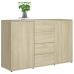 Aparador madera contrachapada color roble Sonoma 120x35x75 cm