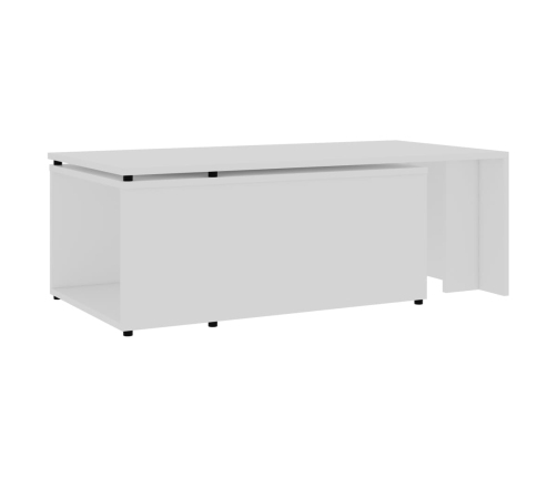 vidaXL Mesa de centro madera contrachapada blanco 150x50x35 cm