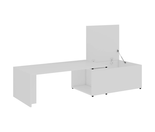 Mesa de centro madera contrachapada blanco 150x50x35 cm