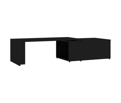 vidaXL Mesa de centro madera contrachapada negro 150x50x35 cm