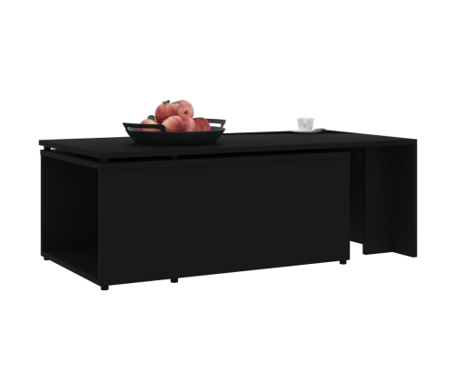 vidaXL Mesa de centro madera contrachapada negro 150x50x35 cm