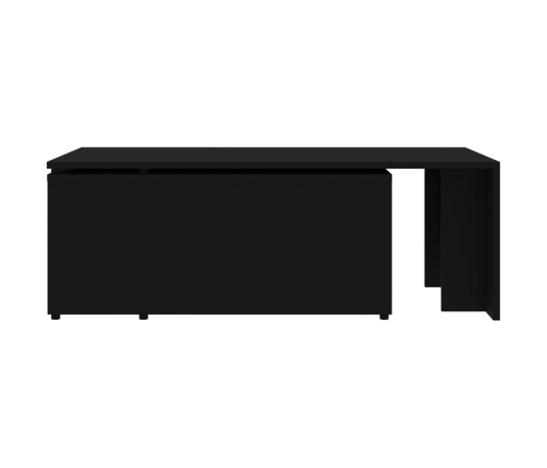 vidaXL Mesa de centro madera contrachapada negro 150x50x35 cm