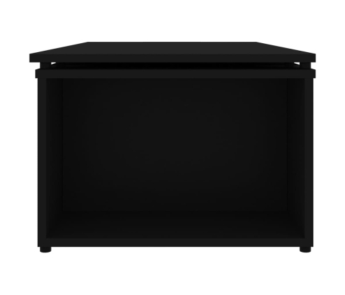 vidaXL Mesa de centro madera contrachapada negro 150x50x35 cm