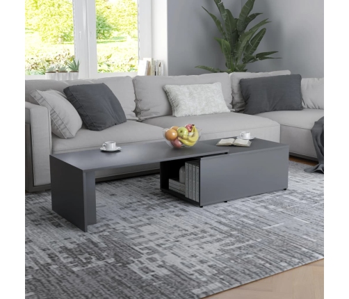 Mesa de centro madera contrachapada gris 150x50x35 cm