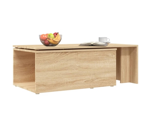 Mesa de centro madera contrachapada color roble 150x50x35 cm